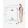 imageSONGMICS Clothes Rack DoubleRod Clothing Rack for Hanging Clothes with Wheels Garment Rack Metal Frame 220 lb Max Total Load 407 Inches Wide Clothes Storage and Display Black UHSR107B01White