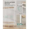 imageSONGMICS Clothes Rack Iron and Wood Wardrobe Closet Organizer Heavy Duty Garment Rack with Hanging Rods Closet Shelves Removable Hooks 157 x 372 x 709 Inches Rustic Brown URGR004B01Natural Beige