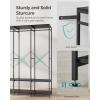 imageSONGMICS Clothes Rack Iron and Wood Wardrobe Closet Organizer Heavy Duty Garment Rack with Hanging Rods Closet Shelves Removable Hooks 157 x 372 x 709 Inches Rustic Brown URGR004B01Black