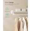 imageSONGMICS Clothes Rack with Top Shelf Wall Mounted Clothing Rack with Hanging Rod Loads up to 77 lb 11 x 429 x 52 Inches Entryway Bedroom Closet Rustic Brown and Ink Black UHSR135B01Natural Beige  Cloud White