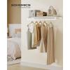 imageSONGMICS Clothes Rack with Top Shelf Wall Mounted Clothing Rack with Hanging Rod Loads up to 77 lb 11 x 429 x 52 Inches Entryway Bedroom Closet Rustic Brown and Ink Black UHSR135B01Natural Beige  Cloud White