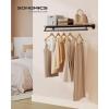 imageSONGMICS Clothes Rack with Top Shelf Wall Mounted Clothing Rack with Hanging Rod Loads up to 77 lb 11 x 429 x 52 Inches Entryway Bedroom Closet Rustic Brown and Ink Black UHSR135B01Rustic Brown  Ink Black