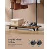 imageSONGMICS Clothes Rack with Wheels Clothing Rack for Hanging Clothes 388 Inches Metal Garment Rack with Shelf Loads up to 110 lb for Bedroom Closet Rustic Brown and Ink Black UHSR151B01Black