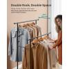 imageSONGMICS Clothes Rack with Wheels Clothing Rack for Hanging Clothes 388 Inches Metal Garment Rack with Shelf Loads up to 110 lb for Bedroom Closet Rustic Brown and Ink Black UHSR151B01Black