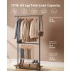 imageSONGMICS Clothes Rack with Wheels Clothing Rack for Hanging Clothes 388 Inches Metal Garment Rack with Shelf Loads up to 110 lb for Bedroom Closet Rustic Brown and Ink Black UHSR151B01Black