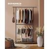 imageSONGMICS Clothes Rack with Wheels Clothing Rack for Hanging Clothes 388 Inches Metal Garment Rack with Shelf Loads up to 110 lb for Bedroom Closet Rustic Brown and Ink Black UHSR151B01Black