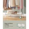 imageSONGMICS Clothes Rack with Wheels Clothing Rack for Hanging Clothes 388 Inches Metal Garment Rack with Shelf Loads up to 110 lb for Bedroom Closet Rustic Brown and Ink Black UHSR151B01White