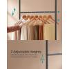 imageSONGMICS Clothes Rack with Wheels Clothing Rack for Hanging Clothes 388 Inches Metal Garment Rack with Shelf Loads up to 110 lb for Bedroom Closet Rustic Brown and Ink Black UHSR151B01Black
