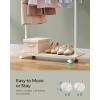imageSONGMICS Clothes Rack with Wheels Clothing Rack for Hanging Clothes 388 Inches Metal Garment Rack with Shelf Loads up to 110 lb for Bedroom Closet Rustic Brown and Ink Black UHSR151B01White