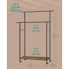 imageSONGMICS Clothes Rack with Wheels Clothing Rack for Hanging Clothes 388 Inches Metal Garment Rack with Shelf Loads up to 110 lb for Bedroom Closet Rustic Brown and Ink Black UHSR151B01Black