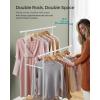imageSONGMICS Clothes Rack with Wheels Clothing Rack for Hanging Clothes 388 Inches Metal Garment Rack with Shelf Loads up to 110 lb for Bedroom Closet Rustic Brown and Ink Black UHSR151B01White