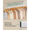 imageSONGMICS Clothes Rack with Wheels HeavyDuty Clothing Rack for Hanging Clothes Portable 177 x 36252 x 636 Inches with Extendable Rail 220 lb Load Capacity White UHSR013W01Silver