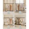 imageSONGMICS Clothes Rack with Wheels HeavyDuty Clothing Rack for Hanging Clothes Portable 177 x 36252 x 636 Inches with Extendable Rail 220 lb Load Capacity White UHSR013W01Black