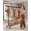 imageSONGMICS Clothes Rack with Wheels HeavyDuty Clothing Rack for Hanging Clothes Portable 177 x 36252 x 636 Inches with Extendable Rail 220 lb Load Capacity White UHSR013W01Black