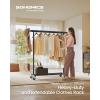imageSONGMICS Clothes Rack with Wheels HeavyDuty Clothing Rack for Hanging Clothes Portable 177 x 36252 x 636 Inches with Extendable Rail 220 lb Load Capacity White UHSR013W01Black