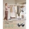imageSONGMICS Clothes Rack with Wheels HeavyDuty Clothing Rack for Hanging Clothes Portable 177 x 36252 x 636 Inches with Extendable Rail 220 lb Load Capacity White UHSR013W01Silver