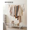 imageSONGMICS Clothes Rack with Wheels HeavyDuty Clothing Rack for Hanging Clothes Portable 177 x 36252 x 636 Inches with Extendable Rail 220 lb Load Capacity White UHSR013W01White
