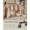 imageSONGMICS Clothes Rack with Wheels HeavyDuty Clothing Rack for Hanging Clothes Portable 177 x 36252 x 636 Inches with Extendable Rail 220 lb Load Capacity White UHSR013W01Black