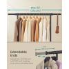 imageSONGMICS Clothes Rack with Wheels HeavyDuty Clothing Rack for Hanging Clothes Portable 177 x 36252 x 636 Inches with Extendable Rail 220 lb Load Capacity White UHSR013W01Black