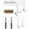 imageSONGMICS Clothes Rack with Wheels HeavyDuty Garment Rack with Extendable Hanging Rod 243 lb Load Capacity 177 x 63787 x 641 Inches ChromePlated Silver UHSR176E01Black  Silver