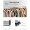 imageSONGMICS Clothes Rack with Wheels HeavyDuty Garment Rack with Extendable Hanging Rod 243 lb Load Capacity 177 x 63787 x 641 Inches ChromePlated Silver UHSR176E01Black  Silver