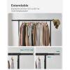 imageSONGMICS Clothes Rack with Wheels HeavyDuty Garment Rack with Extendable Hanging Rod 243 lb Load Capacity 177 x 63787 x 641 Inches ChromePlated Silver UHSR176E01Matte Black