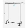imageSONGMICS Clothes Rack with Wheels HeavyDuty Garment Rack with Extendable Hanging Rod 243 lb Load Capacity 177 x 63787 x 641 Inches ChromePlated Silver UHSR176E01Matte Black