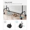 imageSONGMICS Clothes Rack with Wheels HeavyDuty Garment Rack with Extendable Hanging Rod 243 lb Load Capacity 177 x 63787 x 641 Inches ChromePlated Silver UHSR176E01Black  Silver