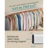 imageSONGMICS Clothes Rack with Wheels HeavyDuty Garment Rack with Extendable Hanging Rod 243 lb Load Capacity 177 x 63787 x 641 Inches ChromePlated Silver UHSR176E01Silver