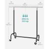 imageSONGMICS Clothes Rack with Wheels HeavyDuty Garment Rack with Extendable Hanging Rod 243 lb Load Capacity 177 x 63787 x 641 Inches ChromePlated Silver UHSR176E01Black  Silver