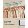 imageSONGMICS Clothes Rack with Wheels HeavyDuty Garment Rack with Extendable Hanging Rod 243 lb Load Capacity 177 x 63787 x 641 Inches ChromePlated Silver UHSR176E01Silver