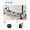 imageSONGMICS Clothes Rack with Wheels HeavyDuty Garment Rack with Extendable Hanging Rod 243 lb Load Capacity 177 x 63787 x 641 Inches ChromePlated Silver UHSR176E01Matte Black