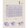 imageSONGMICS Dresser for Bedroom Chest of Drawers Closet Organizer and Storage Cabinet with 7 Fabric Drawers Metal Frame Snow White and Pale Purple ULTS117W03