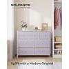 imageSONGMICS Dresser for Bedroom Chest of Drawers Closet Organizer and Storage Cabinet with 7 Fabric Drawers Metal Frame Snow White and Pale Purple ULTS117W03