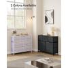 imageSONGMICS Dresser for Bedroom Chest of Drawers Closet Organizer and Storage Cabinet with 7 Fabric Drawers Metal Frame Snow White and Pale Purple ULTS117W03
