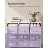 imageSONGMICS Dresser for Bedroom Chest of Drawers Closet Organizer and Storage Cabinet with 7 Fabric Drawers Metal Frame Snow White and Pale Purple ULTS117W03