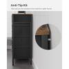 imageSONGMICS Dresser for Bedroom Storage Organizer Unit with 5 Fabric Drawers Chest of Drawers Steel Frame for Living Room Entryway Rustic Brown and Black ULTS215B01Rustic Brown  Black