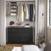 imageSONGMICS Dresser for Bedroom Storage Organizer Unit with 5 Fabric Drawers Chest of Drawers Steel Frame for Living Room Entryway Rustic Brown and Black ULTS215B01Rustic Brown  Black
