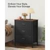 imageSONGMICS Dresser for Bedroom Storage Organizer Unit with 5 Fabric Drawers Chest of Drawers Steel Frame for Living Room Entryway Rustic Brown and Black ULTS215B01Rustic Brown  Black