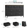 imageSONGMICS Dresser for Bedroom Storage Organizer Unit with 5 Fabric Drawers Chest of Drawers Steel Frame for Living Room Entryway Rustic Brown and Black ULTS215B01Rustic Brown  Black