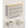 imageSONGMICS Dresser for Bedroom Storage Organizer Unit with 5 Fabric Drawers Chest of Drawers Steel Frame for Living Room Entryway Rustic Brown and Black ULTS215B01Rattan Yellow  Cream White