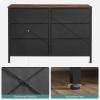 imageSONGMICS Dresser for Bedroom Storage Organizer Unit with 5 Fabric Drawers Chest of Drawers Steel Frame for Living Room Entryway Rustic Brown and Black ULTS215B01Rustic Brown  Black