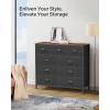 imageSONGMICS Dresser for Bedroom Storage Organizer Unit with 5 Fabric Drawers Chest of Drawers Steel Frame for Living Room Entryway Rustic Brown and Black ULTS215B01Rustic Brown  Black