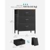 imageSONGMICS Dresser for Bedroom Storage Organizer Unit with 5 Fabric Drawers Chest of Drawers Steel Frame for Living Room Entryway Rustic Brown and Black ULTS215B01Rustic Brown  Black