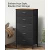 imageSONGMICS Dresser for Bedroom Storage Organizer Unit with 5 Fabric Drawers Chest of Drawers Steel Frame for Living Room Entryway Rustic Brown and Black ULTS215B01Rustic Brown  Black
