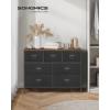 imageSONGMICS Dresser for Bedroom Storage Organizer Unit with 5 Fabric Drawers Chest of Drawers Steel Frame for Living Room Entryway Rustic Brown and Black ULTS215B01Rustic Brown  Black