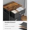 imageSONGMICS Dresser for Bedroom Storage Organizer Unit with 5 Fabric Drawers Chest of Drawers Steel Frame for Living Room Entryway Rustic Brown and Black ULTS215B01Rustic Brown  Black