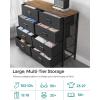 imageSONGMICS Dresser for Bedroom Storage Organizer Unit with 5 Fabric Drawers Chest of Drawers Steel Frame for Living Room Entryway Rustic Brown and Black ULTS215B01Rustic Brown  Black
