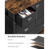imageSONGMICS Dresser for Bedroom Storage Organizer Unit with 5 Fabric Drawers Chest of Drawers Steel Frame for Living Room Entryway Rustic Brown and Black ULTS215B01Rustic Brown  Black