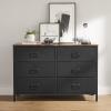 imageSONGMICS Dresser for Bedroom Storage Organizer Unit with 5 Fabric Drawers Chest of Drawers Steel Frame for Living Room Entryway Rustic Brown and Black ULTS215B01Rustic Brown  Black